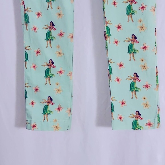 Bondi Party Pants Hula Girl Skinny Ankle Pants Green Size XS - Picture 7 of 16